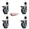 Service Caster 5'' Thermoplastic Rubber Swivel 1-7/8'' Expanding Stem Caster Set with Brake, 4PK SCC-EX20S514-TPRB-PLB-178-4 - alternate 2